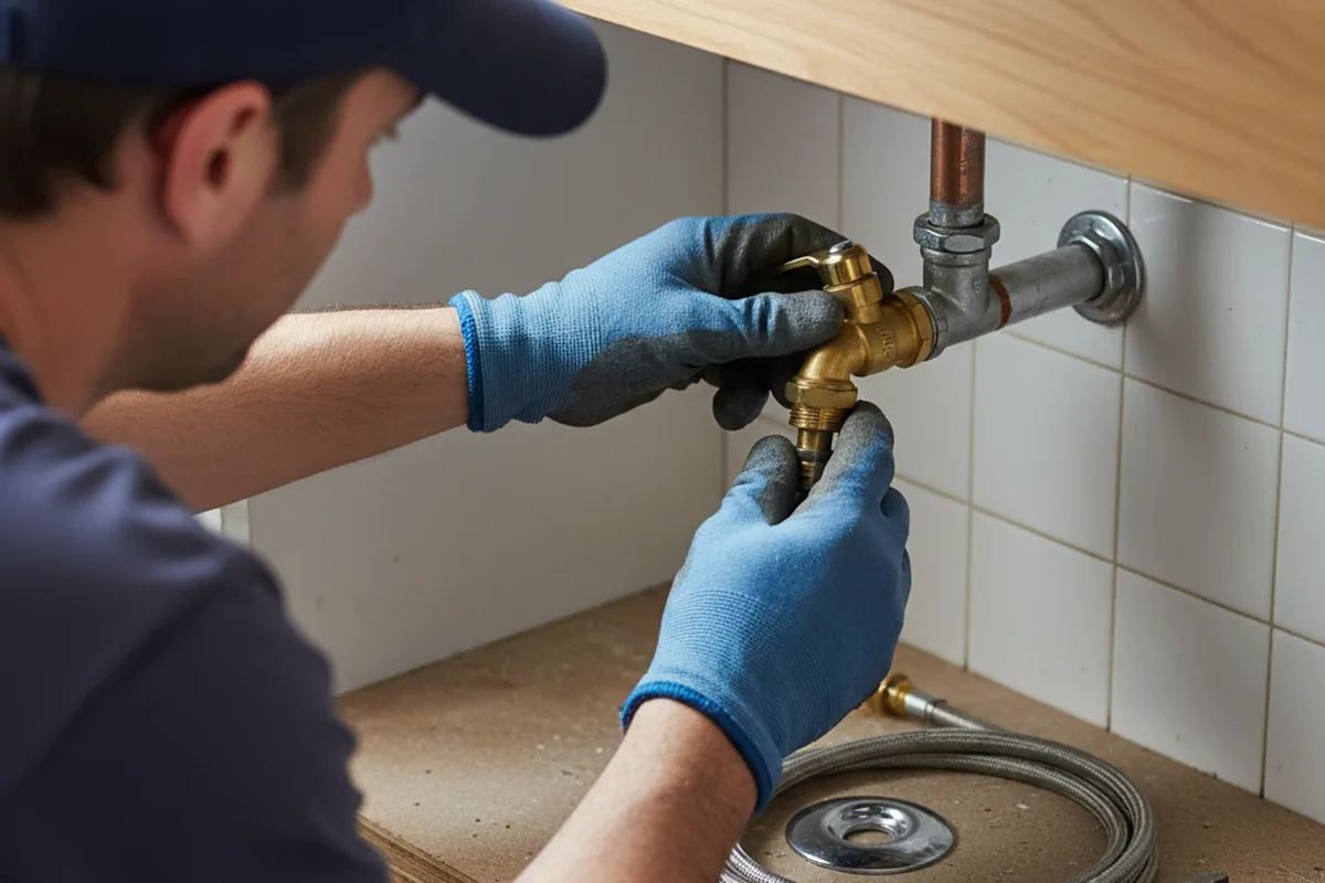 Shutoff valve and fitting work during Emergency Plumbing in Weare
